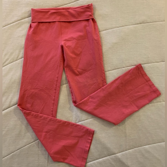 Girls size 12 Hanna Andersson pink active flare leggings, EUC - Picture 1 of 6